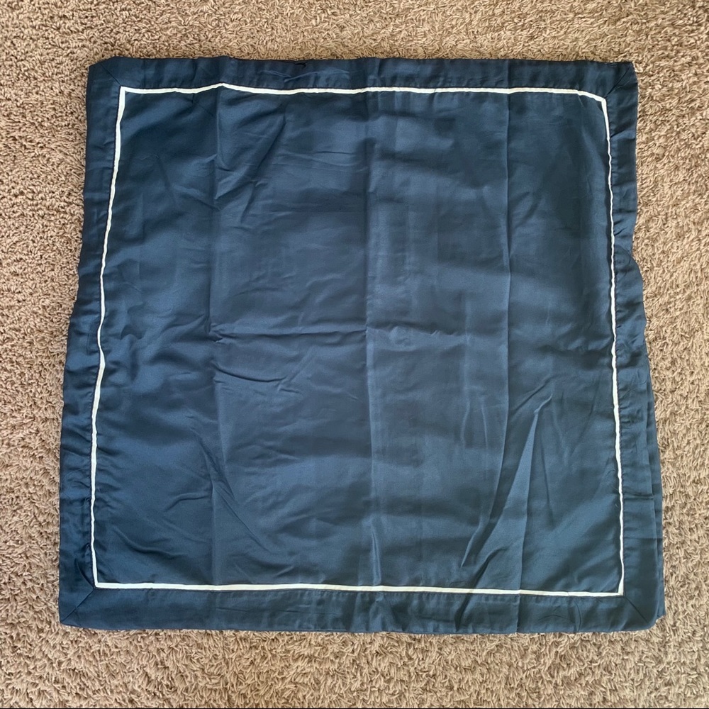 2 NEW Navy with White Piping Euro Shams